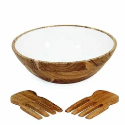 Food Network Acacia Wood Salad Bowl Set