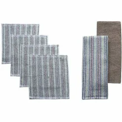 Food Network Awning Stripe Kitchen Towel & Dishcloth 6-Pk.