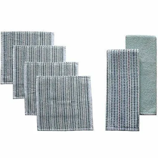 Food Network Awning Stripe Kitchen Towel & Dishcloth 6-Pk.