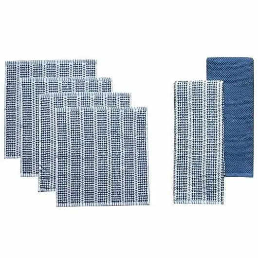 Food Network Awning Stripe Kitchen Towel & Dishcloth 6-Pk.
