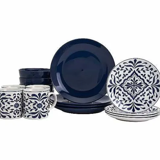 Food Network Bjorn Navy 16-Pc. Dinnerware Set