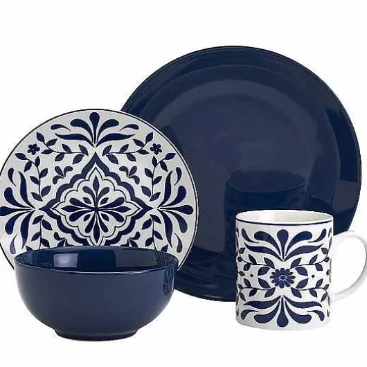 Food Network Bjorn Navy 16-Pc. Dinnerware Set