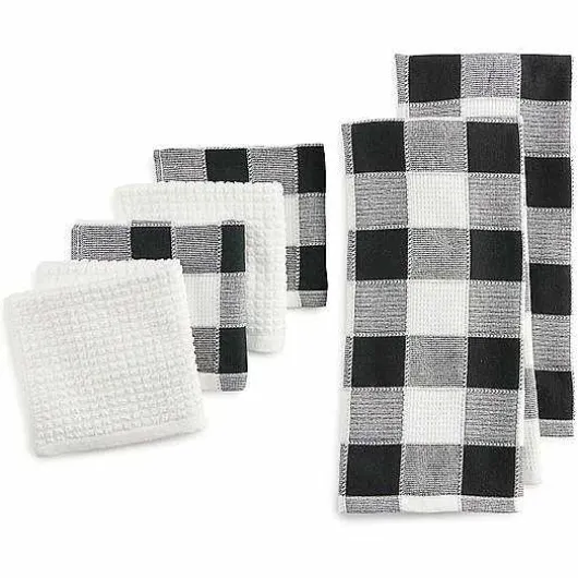 Food Network Buffalo Check Kitchen Towel & Dishcloth 6-Pk.