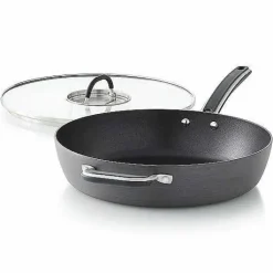 Food Network 12-In. Hard-Anodized Nonstick Space Saving Saute Pan With Lid