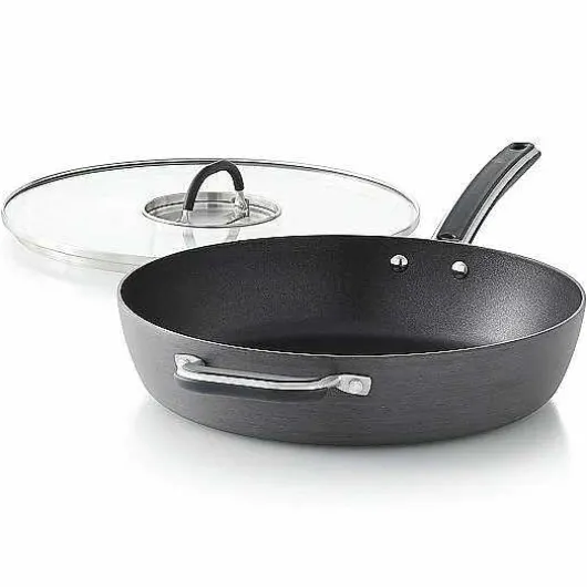 Food Network 12-In. Hard-Anodized Nonstick Space Saving Saute Pan With Lid