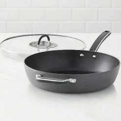 Food Network 12-In. Hard-Anodized Nonstick Space Saving Saute Pan With Lid