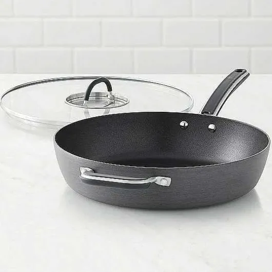 Food Network 12-In. Hard-Anodized Nonstick Space Saving Saute Pan With Lid