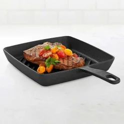 Food Network 9.8-In. Pre-Seasoned Cast-Iron Grill Pan