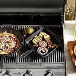 Food Network 9.8-In. Pre-Seasoned Cast-Iron Grill Pan