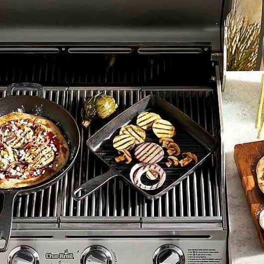 Food Network 9.8-In. Pre-Seasoned Cast-Iron Grill Pan