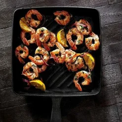 Food Network 9.8-In. Pre-Seasoned Cast-Iron Grill Pan