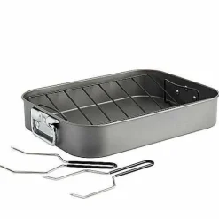 Food Network 16-In. Roasting Pan With Rack & Lifters