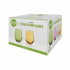 Food Network Kalindi 4-Pc. Stemless Wine Glass Set