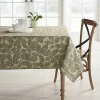 Food Network Khaki Leaves Tablecloth