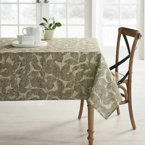 Food Network Khaki Leaves Tablecloth