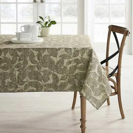 Food Network Khaki Leaves Tablecloth
