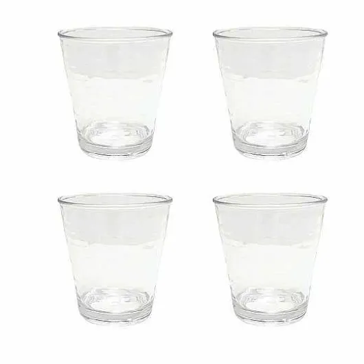 Food Network 4-Pc. Clear Textured Acrylic Double Old-Fashioned Glass Set