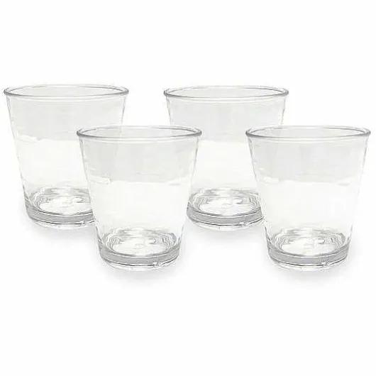 Food Network 4-Pc. Clear Textured Acrylic Double Old-Fashioned Glass Set