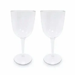 Food Network 2-Pc. Clear Textured Acrylic Wine Glass Set