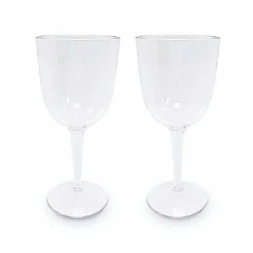 Food Network 2-Pc. Clear Textured Acrylic Wine Glass Set