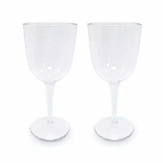 Food Network 2-Pc. Clear Textured Acrylic Wine Glass Set