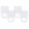 Food Network 4-Pc. Clear Textured Acrylic Stemless Wine Glass Set