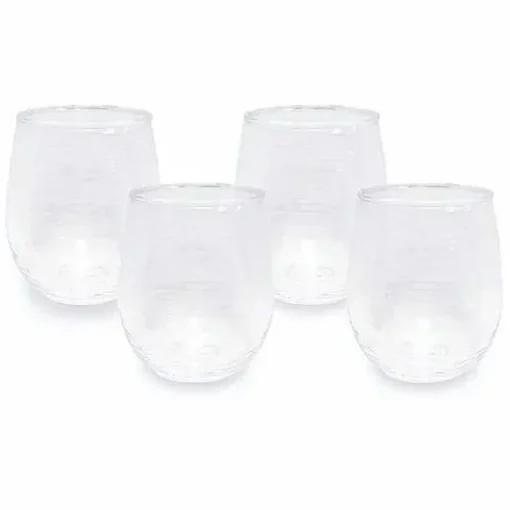Food Network 4-Pc. Clear Textured Acrylic Stemless Wine Glass Set