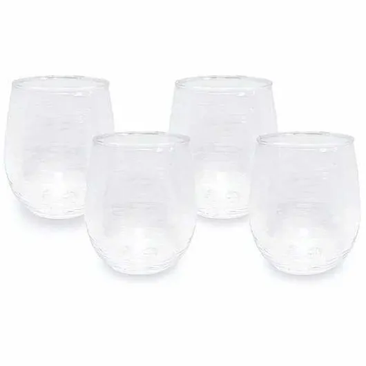 Food Network 4-Pc. Clear Textured Acrylic Stemless Wine Glass Set