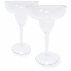 Food Network 2-Pc. Clear Textured Acrylic Margarita Glass Set
