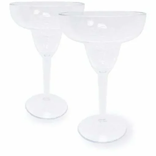 Food Network 2-Pc. Clear Textured Acrylic Margarita Glass Set