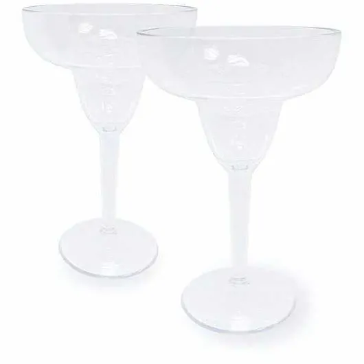 Food Network 2-Pc. Clear Textured Acrylic Margarita Glass Set