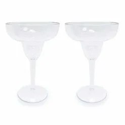 Food Network 2-Pc. Clear Textured Acrylic Margarita Glass Set