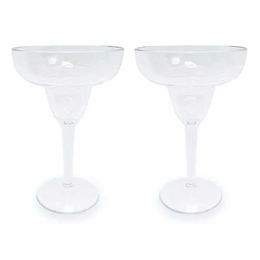Food Network 2-Pc. Clear Textured Acrylic Margarita Glass Set