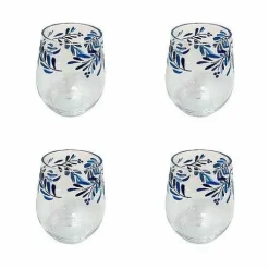 Food Network 4-Pc. Mediterranean Acrylic Stemless Wine Glass Set