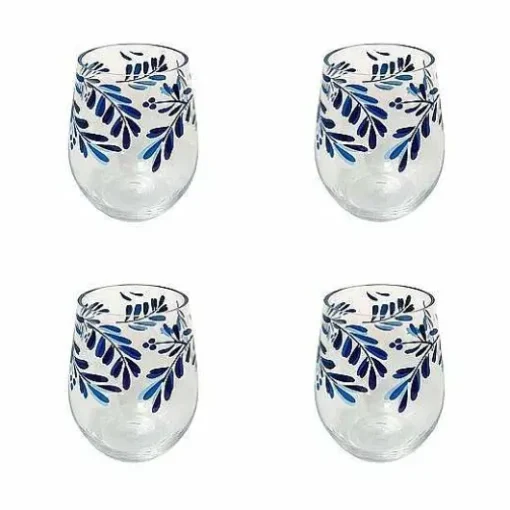 Food Network 4-Pc. Mediterranean Acrylic Stemless Wine Glass Set