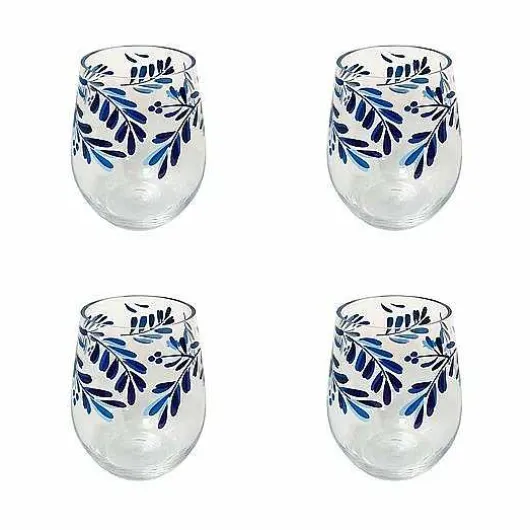 Food Network 4-Pc. Mediterranean Acrylic Stemless Wine Glass Set