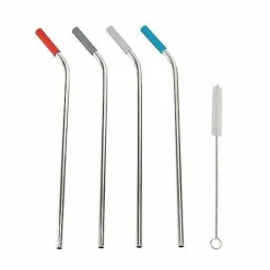 Food Network 5-Pc. Stainless Steel Reusable Straw & Cleaning Brush Set