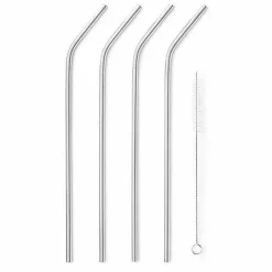 Food Network 5-Pc. Stainless Steel Reusable Straw & Cleaning Brush Set
