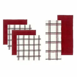 Food Network Plaid Kitchen Towel & Dishcloth Multi-Pack
