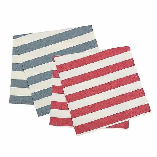 Food Network Red & Blue Stripe Flour Sack Kitchen Towel 2-Pk.