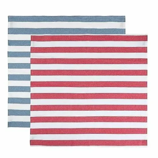 Food Network Red & Blue Stripe Flour Sack Kitchen Towel 2-Pk.