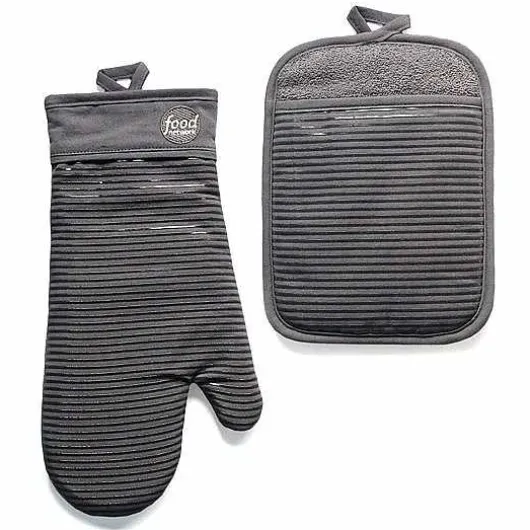 Food Network Silicone Oven Mitt & Pot Holder Set