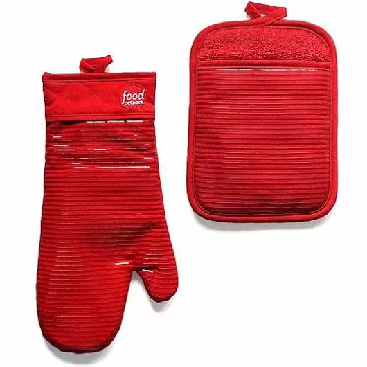 Food Network Silicone Oven Mitt & Pot Holder Set