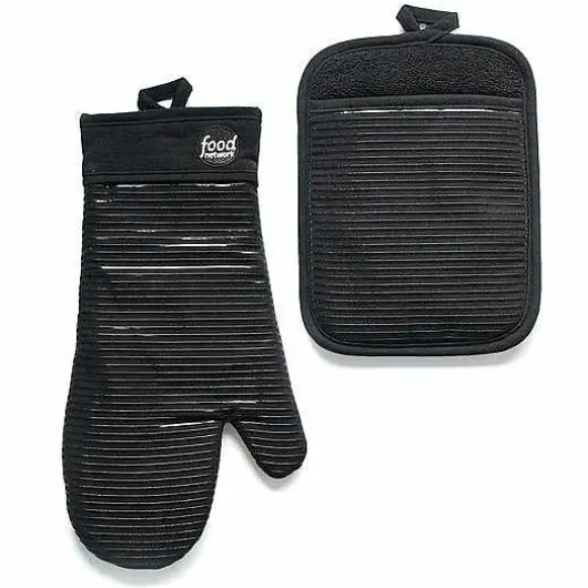 Food Network Silicone Oven Mitt & Pot Holder Set