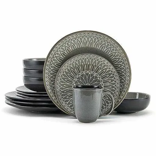 Food Network Tandoori Gray 16-Pc. Dinnerware Set