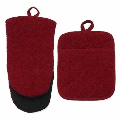 Food Network Terry Neoprene Oven Mitt & Pot Holder Set