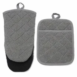 Food Network Terry Neoprene Oven Mitt & Pot Holder Set