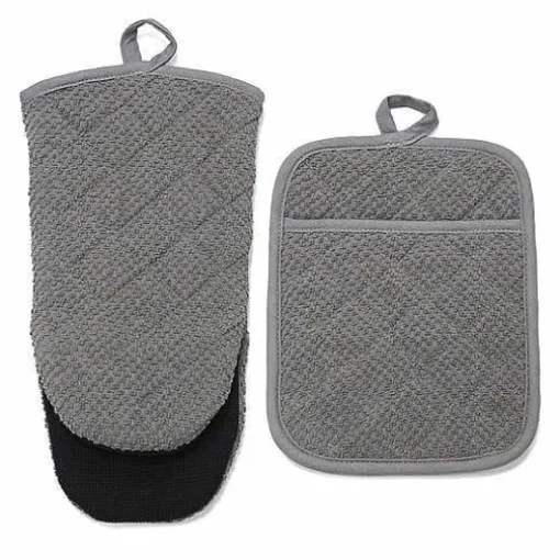 Food Network Terry Neoprene Oven Mitt & Pot Holder Set