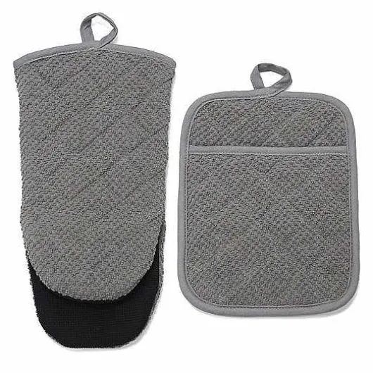 Food Network Terry Neoprene Oven Mitt & Pot Holder Set