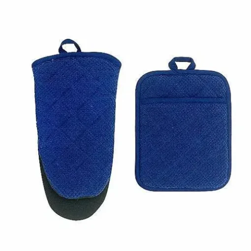 Food Network Terry Neoprene Oven Mitt & Pot Holder Set
